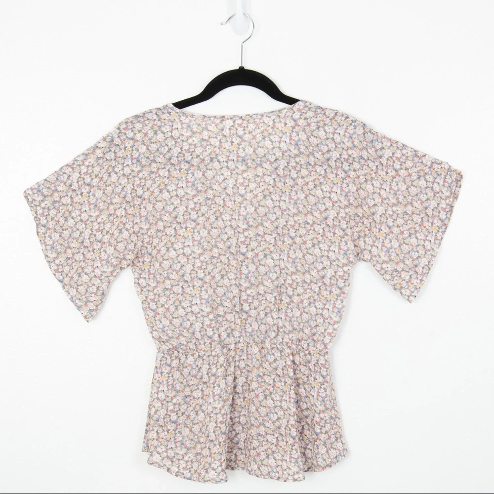 NWOT Sienna Sky Floral Print Half Button Down Blouse - Picture 7 of 9